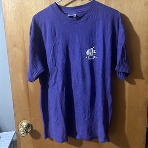 Vintage Purple Xel-Ha Mexico Men's Large T-Shirt Single Stitch Fish